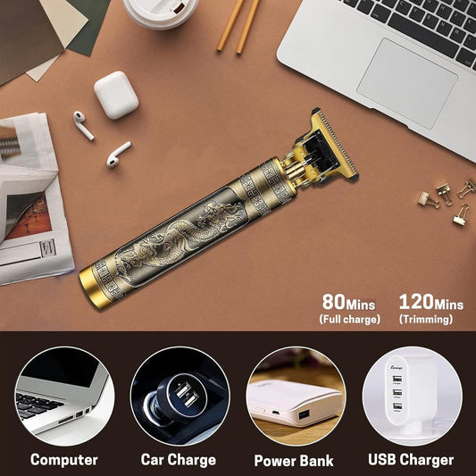 HTC Grooming Kit,All-In-One Professional Styling Trimmer,Body Grooming,Nose&Ear Hair Trimming Blade,Beard Comb,40 Length Settings,0.5Mm Precision